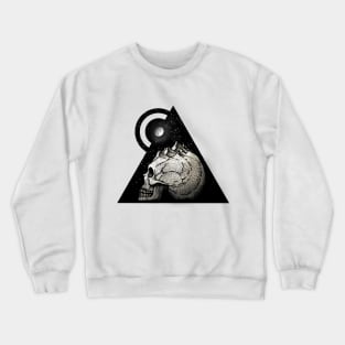 Fantasy landscape: skull, moon and the mountains Crewneck Sweatshirt